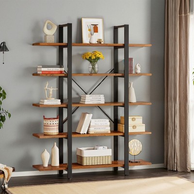 UbMelt 5-Tier Book Shelf Corner Freestanding Bookcase Storage Organizer for Living Room,Bedroom,Office