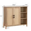 Mid-Century Storage Cabinet with Rattan Doors, Adjustable Shelves, Console Table for Living Room, Entryway, Dining Room-Maison Boucle - 3 of 4