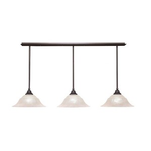 Toltec Lighting Stem 3 - Light Chandelier in  Dark Granite with 16" Amber Marble Shade - 1 of 1