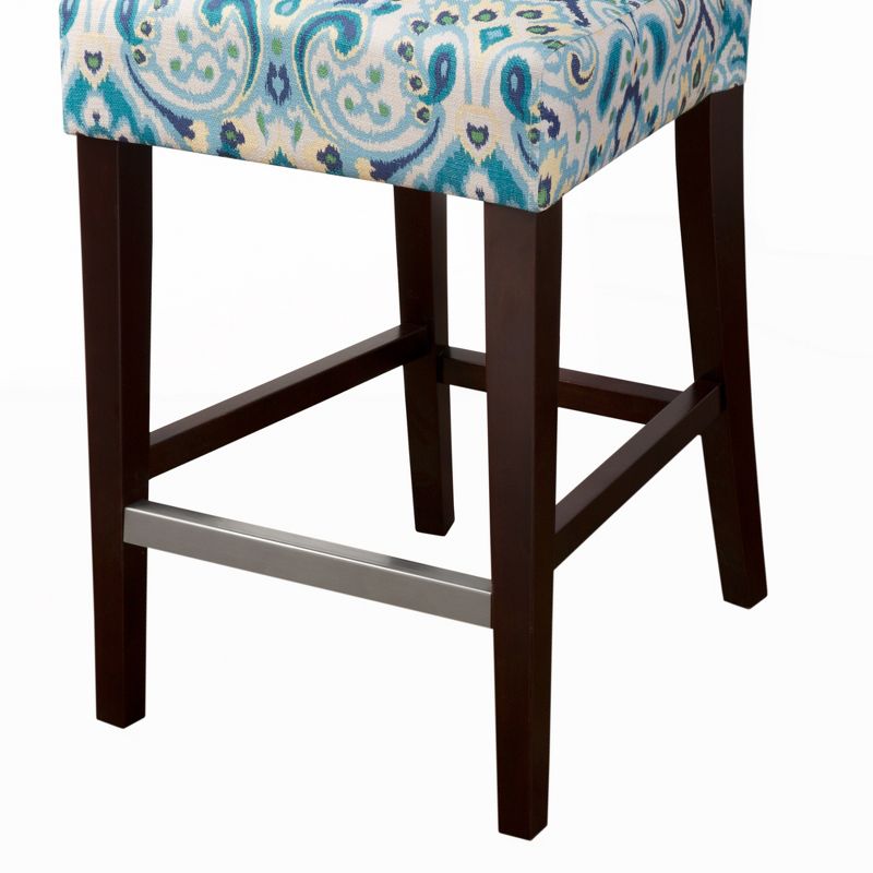 25&#34; Saffron Tufted Back Counter Height Barstool Blue/Yellow, 6 of 8