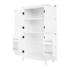 GlasFlength Bathroom Storage Cabinets Modern Freestanding Cabinet 4 Doors with Adjustable Shelves for Bathroom Living Room, White, 23.6"*11.8"*43.3" - 4 of 4