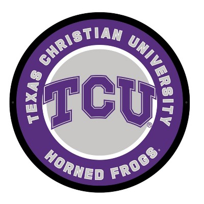 Evergreen Ultra-Thin Edgelight LED Wall Decor, Round, Texas Christian University- 23 x 23 Inches Made In USA