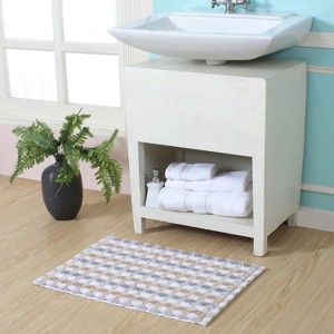 Home Weavers Orion Collection 100% Cotton Bathroom Rug, Non Slip Bath Mat Water Absorbent Soft Shaggy Mat Machine Washable - 1 of 4