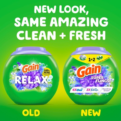 Gain Super Flings! Dewdrop Dream Laundry Detergent Pods 18 Pacs - 25oz - Thumbnail 4