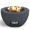 Kante 25" Outdoor Round Concrete & Metal Propane Gas Smokeless Bowl Fire Pit Table - Charcoal - Rosemead Home & Garden, Inc. - 3 of 4