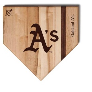 MLB 12-Inch Wooden Home Plate Cutting Board, Oakland Athletics - 1 of 2