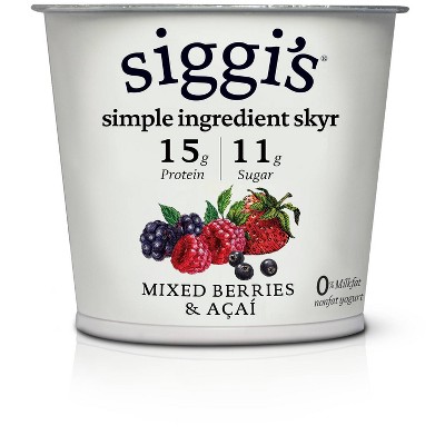Siggi's Nonfat Acai & Mixed Berries Icelandic Style Greek Yogurt - 5.3oz