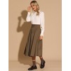 INSPIRE CHIC Women's Vintage Checked High Waist Belted A-Line Plaid Skirt - 3 of 4