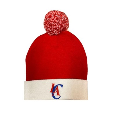 NBA Knit Beanie - Los Angeles Clippers, Red/White, Cuffed with Pom