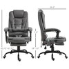 Vynxaria Massage Office Chair with 7 Vibrating Motors 155° Recline, Adjustable Height, PU Leather Retractable Footrest Lumbar Support - 2 of 4