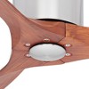 52" Casa Vieja Modern Hugger Indoor Ceiling Fan with Remote Brushed Nickel Carved Wood for Living Room Kitchen Bedroom Dining - 3 of 4