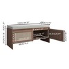 ORRD PP Rattan Storage Bench with Cushion - 2-Door Faux Rattan Shoe Cabinet, Mid-Century Wood, Natural - 4 of 4
