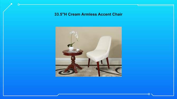 Armless Accent Chair Cream - Ore International, 2 of 4, play video