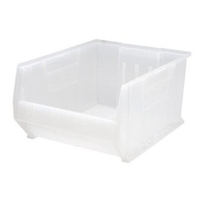 Quantum Storage Systems Hulk 24" Container, 23-7/8"L X 18-1/4"W X 12"H, Stackable, Polypropylene, Clear, Made In Usa