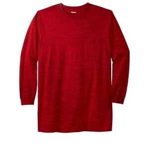 KingSize Men's Big & Tall Shrink-Less Lightweight Longer-Length Long-Sleeve Crewneck Pocket Tee - 1 of 4