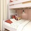Max & Lily Bunk Bed Twin over Full Size, Modern Farmhouse Solid Wood Bunk Beds for Kids - 2 of 4