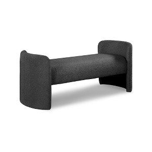 Meridian Furniture,Peyton Black Boucle Fabric Bench - 1 of 4