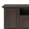 72" Solid Wood TV Media Stand with Handcrafted Brunette Brown Stain Finish, Cord Management, and Adjustable Shelves for Living Room - 2 of 4