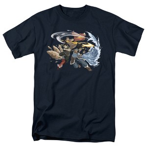 Legend Of Korra Mako, Bolin And Tenzin Adult T-Shirt Navy - 1 of 4