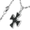 West Coast Jewelry Men's Textured Cross Black Two-Tone Steel Necklace - 24" - 4 of 4