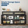 60" Rattan Sideboard with 4 Doors & 2 Drawers, Buffet Cabinet with Adjustable Shelves for Dining Room, Living Room, Entryway Storage - 3 of 4