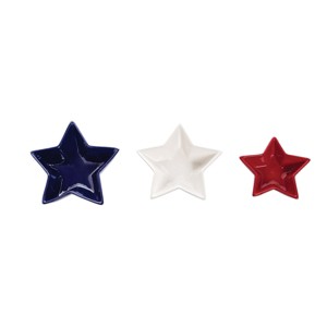 C&F Home Red, White & Blue Patriotic Star Shaped 3-Size Serving Dishes, Set of 3 - 1 of 4