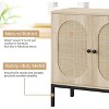 Sideboard Buffet Cabinet, Wooden Storage Cabinet with Natural Rattan Doors, Double-layer Sideboard with Solid Metal Feet,  for Hallway, Living Room - 4 of 4