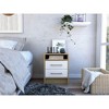 Vynxaria Modern 2-Drawer Nightstand with Open Shelf, Superior Top, Metal Handles White/Light Oak, 20"H - 2 of 4