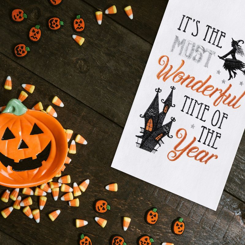 C&F Home It's The Most Wonderful Time Of The Year Halloween Embroidered Flour Sack Kitchen Towel Funny Dishtowel, 3 of 5