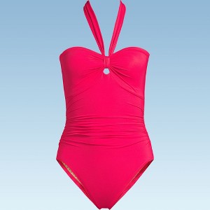 Lands' End Women's Slender Suit Multi-Way Bandeau High Leg One Piece Swimsuit - 1 of 4