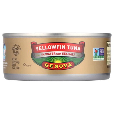 Genova, Yellowfin Tuna In Water with Sea Salt, 5 oz