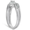 Pompeii3 1/3 Ct Diamond Engagement Ring Twist Halo Wedding Band Set 10 White Gold - 2 of 4