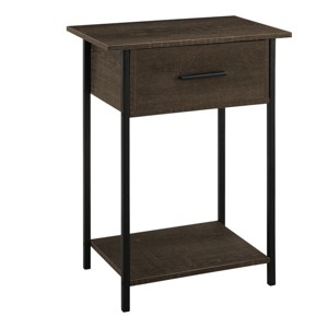 FONTOI End Tables with 2 Tier with Storage Drawer and Shelves, Small Contemporary Side Table Ideal for Living Room, Brown, 26"*14"*4" - 1 of 4