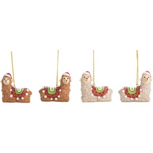 Transpac Resin Christmas Llama Ornament Set of 4 Christmas Home Decorations - 1 of 1