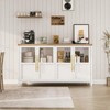 Sideboard Buffet Cabinet with 4 Glass Doors, 55" Modern Farmhouse Storage Cabinet with Ample Storage for Kitchen, Dining Room, Living Room - 4 of 4