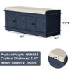 Storage bench w/4 Doors and Adjustable Shelves,ShoeBench w/Removable Cushion & Seating for Entryway Living Room Hallway Bedroom - 2 of 4