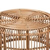 Baxton Studio Aliane Antique Rattan Coffee Table Natural Brown: No Assembly, Form Base Design, 30" Diameter - 3 of 4