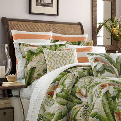 Tommy Bahama Queen Palmiers Comforter Set Green - Tommy Bahama: Tropical Botanical Bedding, Reversible Midweight Cotton, 4-Piece Set — фото 4