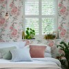 Laura Ashley Hollyhocks Coral Pink Wallpaper - 2 of 4