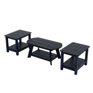WestinTrends 3-Piece Outdoor Adirondack Coffee Table and Side Table Set - 1 of 4