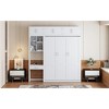 Queen Size Wall Murphy Bed with Desk, Top Cabinet and Storage Shelves - 4 of 4