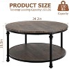 Coffee Table Round Center Table with Storage Shelf Wooden Circle Coffee Table with Sturdy Metal Legs Rustic 2-Tier Industrial Accent Center Table - 2 of 4
