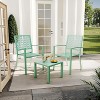 3 Piece Outdoor Bistro Set, Stackable Patio Conversation Set with Square Table and Chair for Indoor & Outdoor Porch Garden Patio Deck - 2 of 4