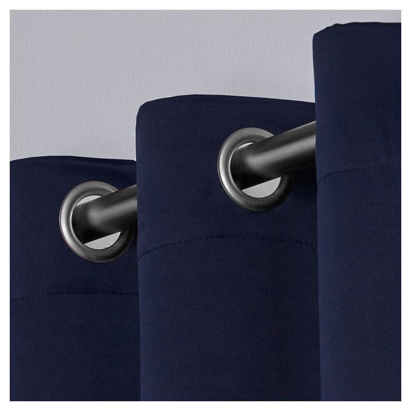 Set of 2 Sateen Twill Weave Insulated Blackout Grommet Top Window Curtain Panels - Exclusive Home, 5 of 12