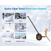 Heavy Duty 29x20 Inch Rolling Snow Shovel with Wheels – Adjustable Angled Metal Blade – Ergonomic Handle for Driveway - 4 of 4