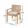 Acacia Wood Outdoor Dining Chairs Set of 2,Waterproof Cushion Patio Armrests Chair,Outdoor Dining Chair for Patio Garden-Cuddlewood - 4 of 4