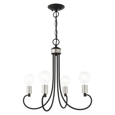 Livex Lighting Bari 4 - Light Chandelier in  Black