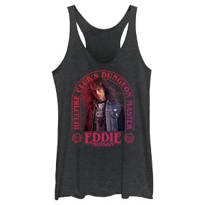 Women's Stranger Things Hellfire Club Dungeon Master Eddie Racerback Tank Top - 1 of 4