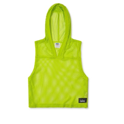 BIKE Athletic Hooded Sleeveless Practice Jersey Lime Green S/M