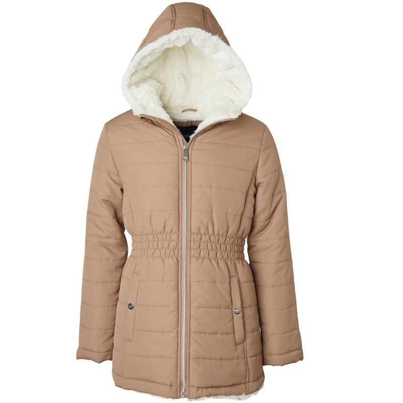 Limited Too Big Girl Midweight Long Puffer Jacket with Baby Fur Lining, 2 of 3